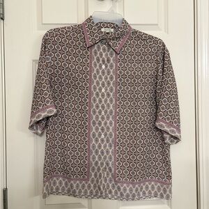 Summer Sale: Max Studio Red and White Boxy Button Down Blouse (read description)